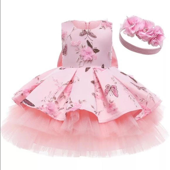 Pinkful Other - Birthday princess butterflies and flowers luxury embroidered dress 5037